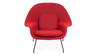 An Image of Knoll Womb Chair Relax Edition 18WE Red Black Frame