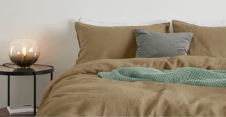 An Image of Brisa 100% Linen Pair of Pillowcases, Soft Taupe