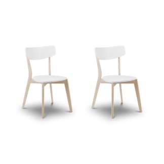 An Image of Casa Set of 2 Dining Chairs White White