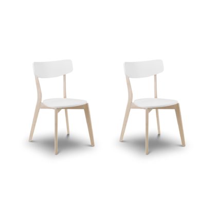 An Image of Casa Set of 2 Dining Chairs White White