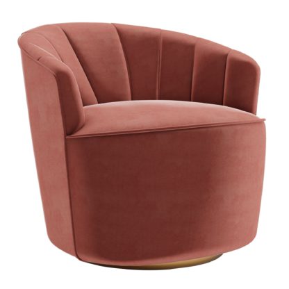 An Image of Matilda Eco Velvet Swivel Chair Rose (Pink)