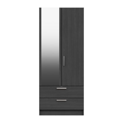 An Image of Piper 2 Door Combi Wardrobe Graphite (Grey)