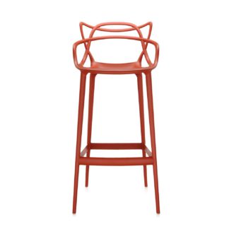 An Image of Kartell Masters Stool Large Orange Rusty