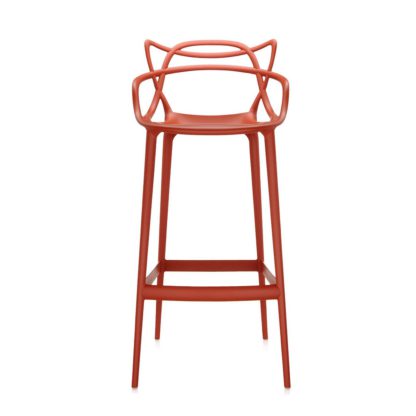 An Image of Kartell Masters Stool Large Orange Rusty