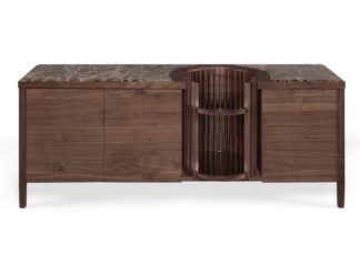 An Image of Wewood Carousel Sideboard Walnut & Emperador Marble