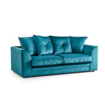 An Image of Blake 3 Seater Grey Velvet Sofa Grey