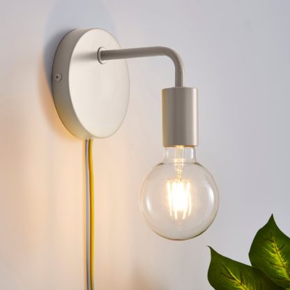 An Image of Grey Koppla Plug-in Wall Light Black