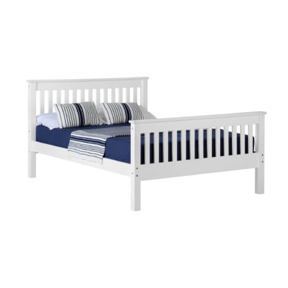 An Image of Monaco White High Foot End Bed Frame White