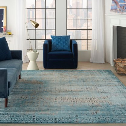 An Image of Karma 1 Rug Blue