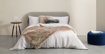An Image of Adelphi Luxury Faux fur cushion 50x50cm, Pink