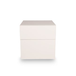 An Image of Heal's Space 2 Drawer Bedside Unit White Matt Lacquer