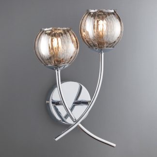 An Image of Arta 2 Light Chrome Wall Light Chrome