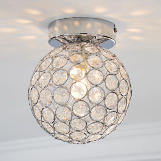 An Image of Sphere 1 Light Pendant Flush Ceiling Fitting Silver
