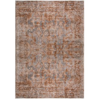 An Image of Reign Rust Traditional Rug Brown and Grey