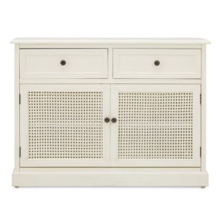 An Image of Lucy Cane Cream Small Sideboard Natural (White)