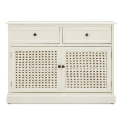 An Image of Lucy Cane Cream Small Sideboard Natural (White)