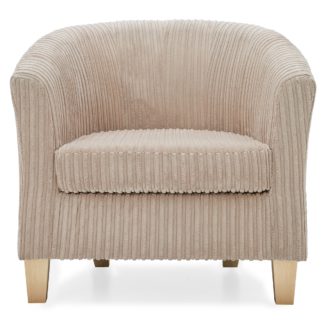 An Image of Melton Jumbo Cord Tub Chair - Mink Brown