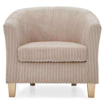 An Image of Melton Jumbo Cord Tub Chair - Mink Brown