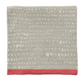 An Image of Ginkgo Patchwork Soft Pink and Linen Patterned Throw Natural (Grey)