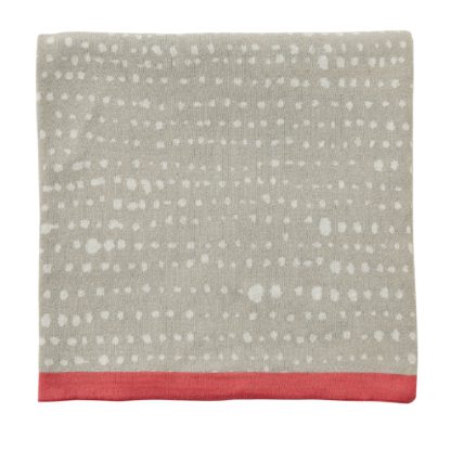 An Image of Ginkgo Patchwork Soft Pink and Linen Patterned Throw Natural (Grey)