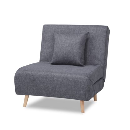 An Image of Macy Fabric Pebble Chair Bed Grey