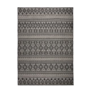 An Image of Herne Geometric Rug Grey, Beige and White