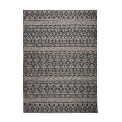 An Image of Herne Geometric Rug Grey, Beige and White