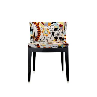 An Image of Kartell Mademoiselle Chair Black Frame Missoni Vevey Burnt