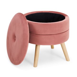 An Image of Gisela Storage Footstool - Dusky Pink Dusky Pink