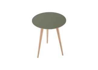 An Image of Gazzda Arp Side Table Dia 45cm Dark Olive Linoleum