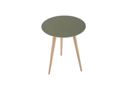 An Image of Gazzda Arp Side Table Dia 45cm Dark Olive Linoleum