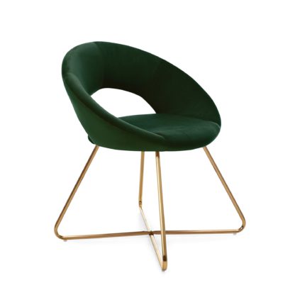 An Image of Stella Chair Bottle Green Velvet Bottle Green