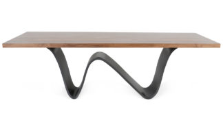 An Image of Riva 1920 Bree E Onda Table 8-10 Seater Walnut