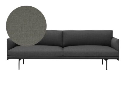 An Image of Muuto Outline 3 Seater Sofa Kvadrat Remix 163