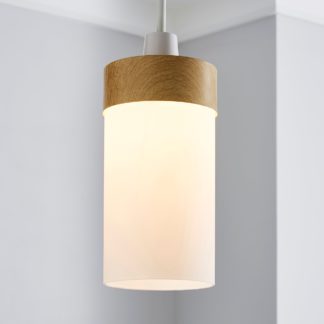 An Image of Ferris Wood Effect Easy Fit Pendant Brown
