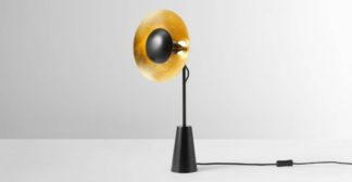 An Image of Arne Table Lamp, Black & Gold Foil