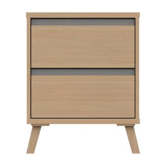 An Image of Jenson 2 Drawer Bedside Table Light Oak