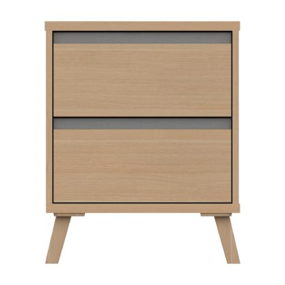 An Image of Jenson 2 Drawer Bedside Table Light Oak