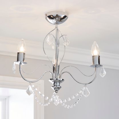 An Image of Elizabeth 3 Light Bathroom Chrome Chandelier Chrome