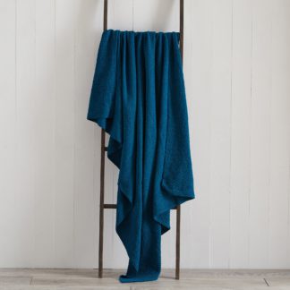 An Image of Chenille Basketweave 130cm x 180cm Throw Teal (Blue)