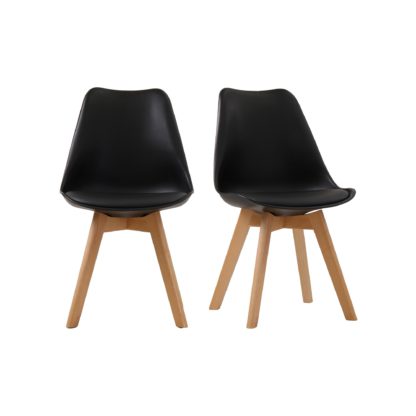 An Image of Vichy Set of 2 Dining Chairs Black
