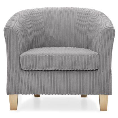 An Image of Melton Jumbo Cord Tub Chair - Mink Brown