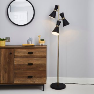 An Image of Archie Black Floor Lamp Black