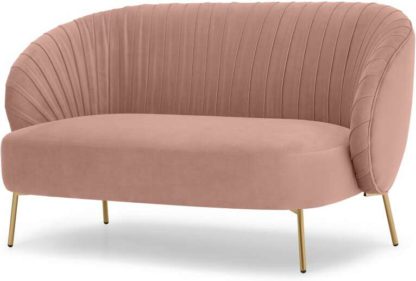An Image of Ilana 2 Seater Sofa, Vintage Pink Velvet
