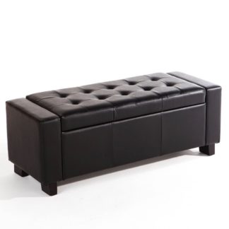 An Image of Verona Brown Faux Leather Ottoman Brown