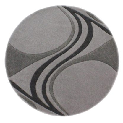 An Image of Mirage Circle Rug Grey and Yellow