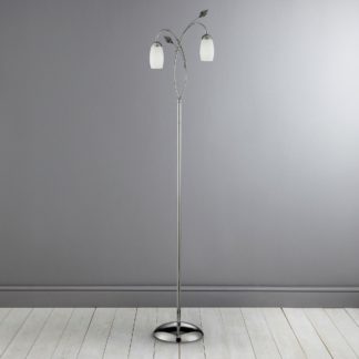 An Image of 2 Light Leaf Glass Floor Lamp Silver