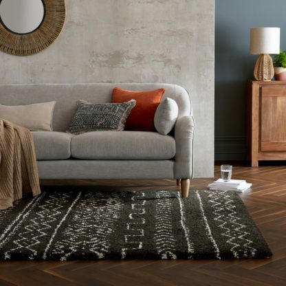 An Image of Dishna Berber Rug Black and white
