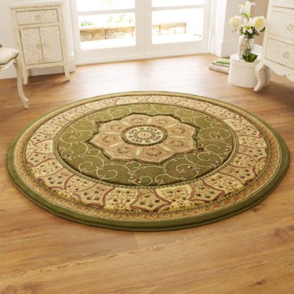 65a910ec4e58db9584d282fc74624e6aba52a3551ba8742868fcb6af3b1b3585-1.jpg An Image of Heritage Circle Rug Green