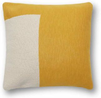 An Image of Portia Knitted Cotton Cushion 45 x 45cm, Mustard